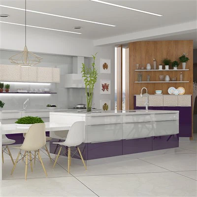 High Gloss Finish Kitchen Cabinets